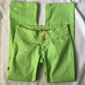 YMI Premium Juniors Jeans Neon Green Straight